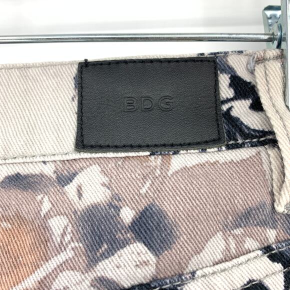 BDG High Rise Twig Ankle Jeans Womens Size 28 Muted Floral Watercolor Print - Picture 3 of 8